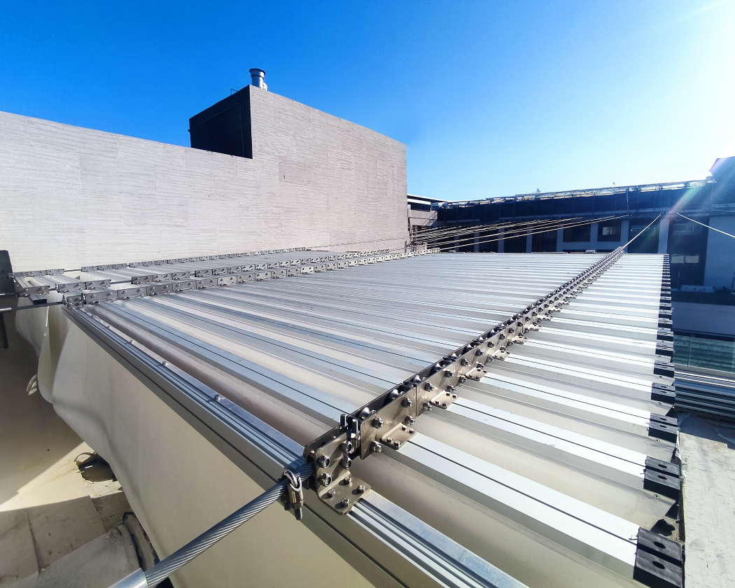 Cable Supported Roof4 Retractable Sails in Dubai